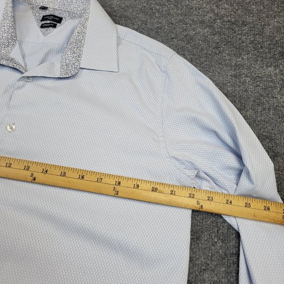 ROSSO MILANO Italy Modern Fit Button Up Shirt FLIP CUFF Men's Size 16.5 - Picture 2 of 5